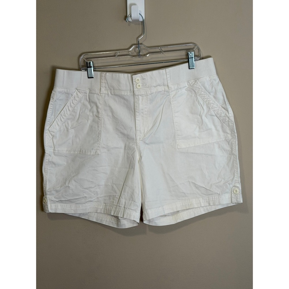 Jones New York Sport Womens White Rib Knit Waist Shorts Size 16 UD6MST03283-2DG